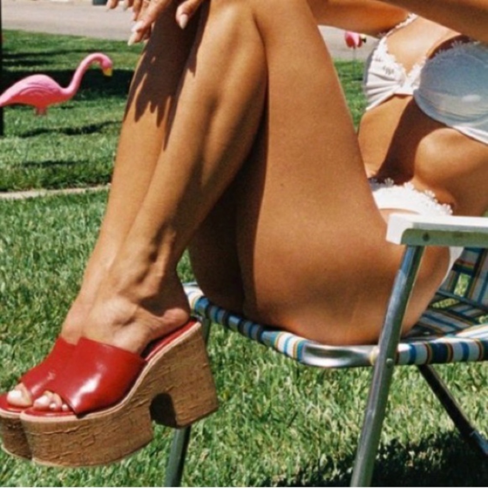 Princess Polly ROC Red Platform Sandals